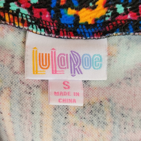 LULAROE AZURE Red Blue Orange Tribal Skirt Size S - Picture 4 of 5